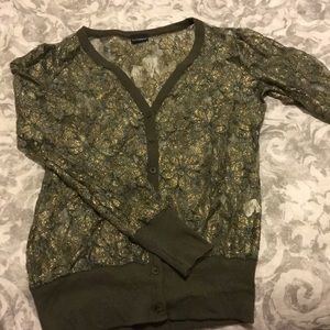 Buckle Green and Gold Cardigan
